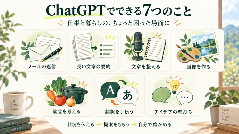 ChatGPTでできる仕事と暮らしの7つの使い方